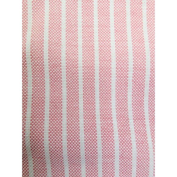 Stafford Size 20 34-35 Big Salmon White Stripe Wrinkle Free Oxford Button Down - Picture 6 of 9